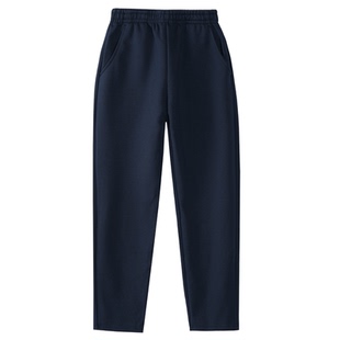 小学生校服裤子藏青色冬季纯棉儿童运动裤藏蓝初中高中生长裤加绒