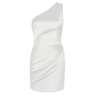 简约晚礼服短款斜单肩派对平时可穿宴会年会小礼服连衣裙2025新款