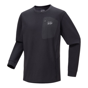 Ozark奥索卡长袖T恤男户外运动抗起球时尚休闲保暖打底衫圆领26春
