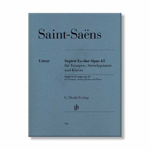 圣桑E大调七重奏op65 小号小提琴1/2中提琴大提琴低音提琴和钢琴总分谱 德国亨乐原版乐谱书 Camille Saint Saens Septet HN584