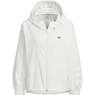 Adidas/阿迪达斯正品三叶草女士时尚休闲连帽梭织外套JD6381