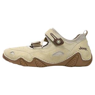JEEP女鞋玛丽珍鞋女夏2026新款厚底休闲浅口单鞋复古魔术贴丑萌鞋