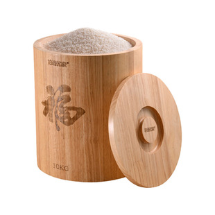 泰国进口橡胶木实木米桶防潮保鲜密封大容量储米箱家用20斤30斤装