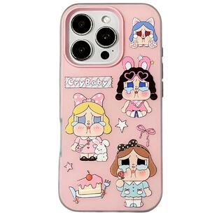 可爱卡通粉色哭娃适用苹果iPhone17ProMax手机壳16pro新款14带链条13小众14promax硅胶15pro女款17pro全包12
