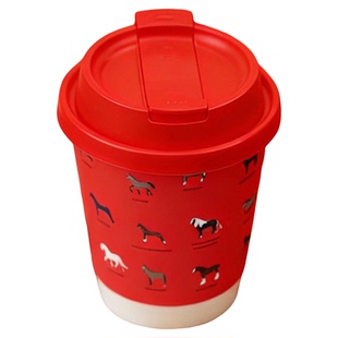 红色新年纸杯咖啡杯一次性奶茶杯子带盖色热饮外带即弃圣诞杯定制