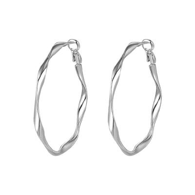 999纯银针莫比乌斯素圈耳环轻奢