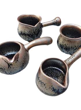 建盏公道杯分茶器建窑带把手