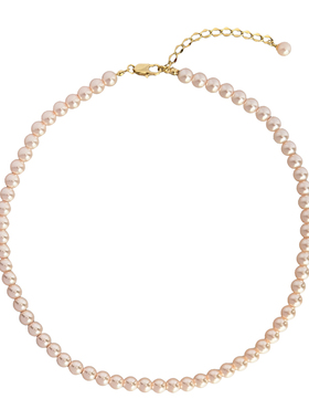 海蓝蓝粉色施家珍珠项链轻奢小众