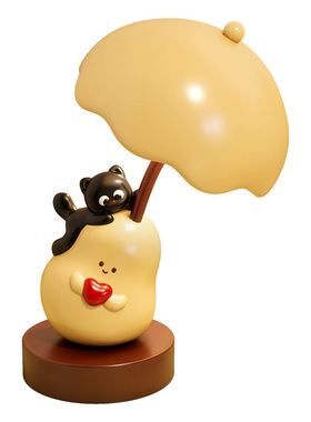 创意卡通抱抱梨台灯小夜灯生日圣诞礼物卧室床头灯氛围高颜值摆件