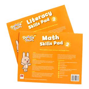 麦克米伦涂鸦小镇 Doodle town 2级 幼儿英语数字书/识字书 Math Skills Pad/Literacy Skills Pad 进口原版3-6岁儿童启蒙英文