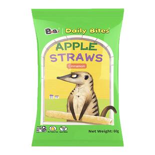 DailyBites美国进口果蔬脆apple straws空心苹果棒休闲零食薯条