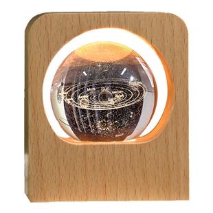 发光水晶球小夜灯摆件装饰礼品公司logo图片定制可刻字3d生日礼物