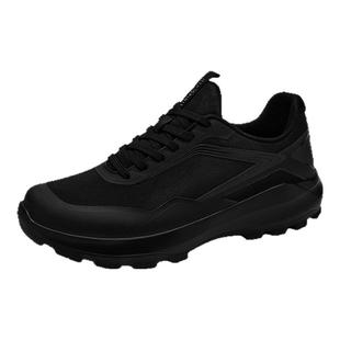 jeep吉普男鞋2025新款秋冬户外徒步登山休闲全黑软底公务通勤鞋子