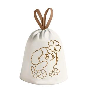 利得免撕大号抽绳印花垃圾袋四叶草小狗50*55cm*100只家用手提