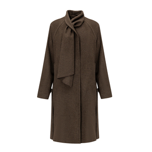 BALIANG「捌樑」 袤'length'解构式围巾披肩领诗性长款羊毛呢大衣