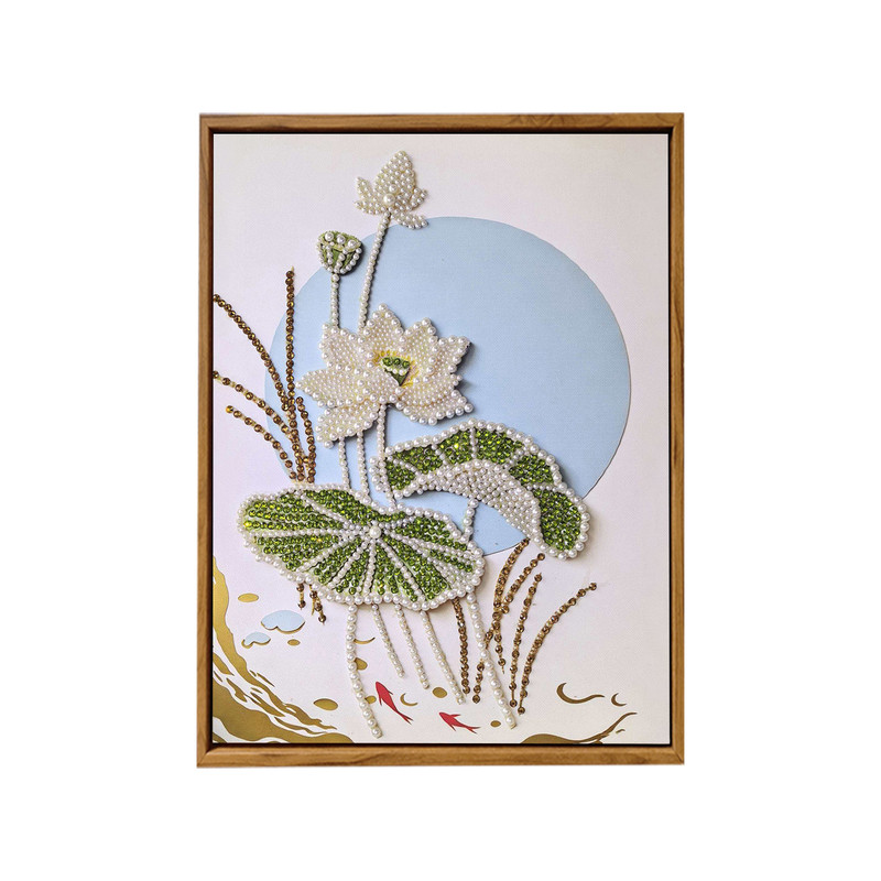 新中式荷花莲花钻石珍珠画DIY