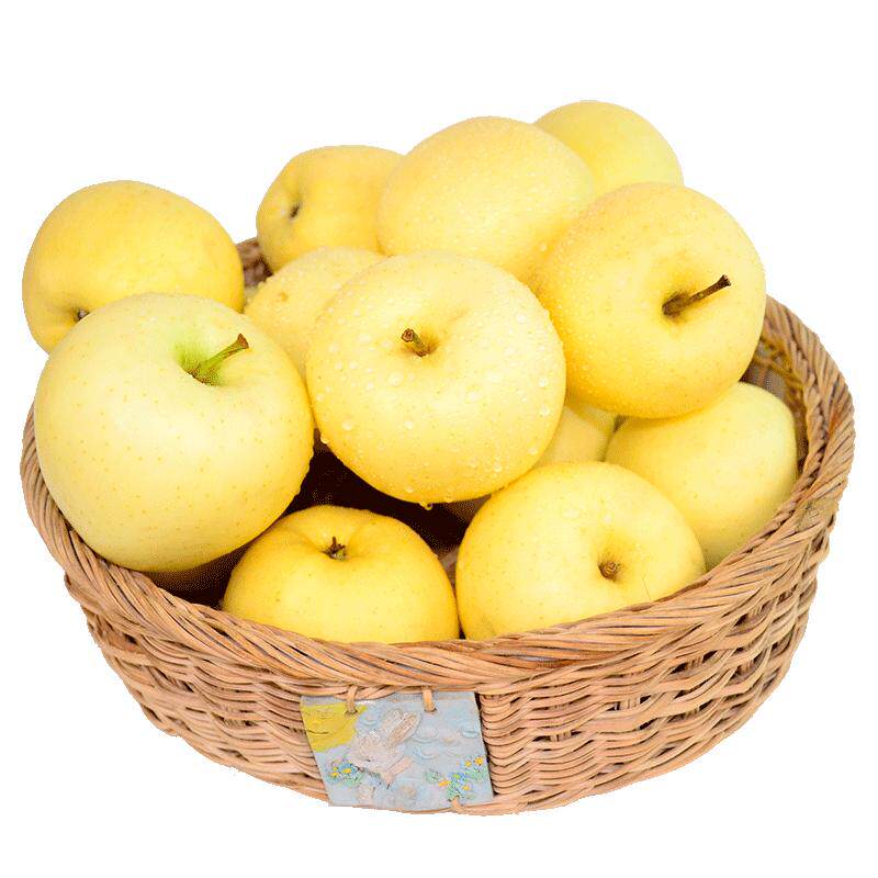 正宗烟台苹果水果黄元帅粉面黄金帅黄香蕉新鲜黄苹果山东特产整箱