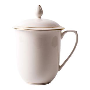 杯子陶瓷带盖大号骨瓷会议杯办公杯商务办公室老板茶杯男logo定制