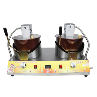 商用燃气全自动双锅爆米花机摆摊用电动爆米花机器球形爆米花锅