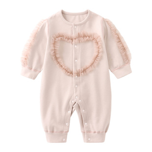 云谷花廊modomoma连体衣婴儿衣服新生儿女宝宝爱心哈衣可爱爬服