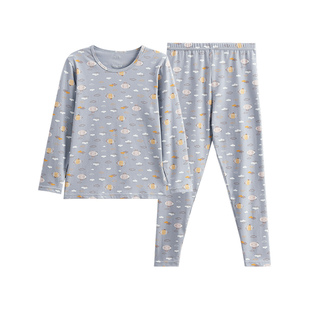 芬腾男童睡衣纯棉保暖内衣秋衣秋裤套装可爱男孩儿童中大童打底衫