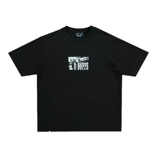 吉考斯工业 时代绘系列西部片元素复古手绘质感哑光印花短袖棉T恤