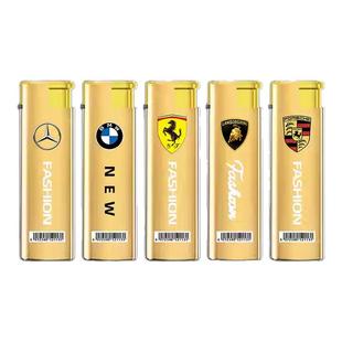 50支亮金色金属防风打火机创意个性定制订做印字批发广告耐用