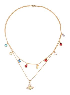 多彩锆石西太后系列星球锁骨链