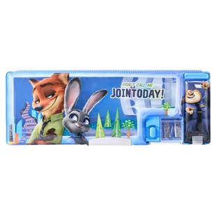 联众迪士尼疯狂动物城多功能笔盒儿童大容量流沙学生文具盒卡通超闪创意铅笔收纳盒男女孩双层上学用文具用品