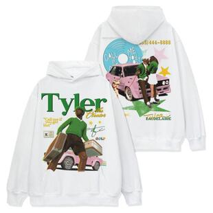 美式复古Tyler The Creator印花连帽卫衣男街头嘻哈水洗重磅外套