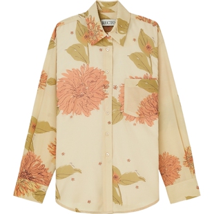 【折扣】RECTO 男女同款花卉印花绉纱衬衫