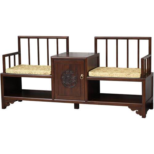 中式换鞋椅双人椅进门多用穿鞋凳入户储物椅整装原木可坐鞋柜长椅