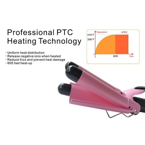 亚马逊液晶数显三管卷发蛋卷卷发棒大卷头棒水波纹器夹板电烫发