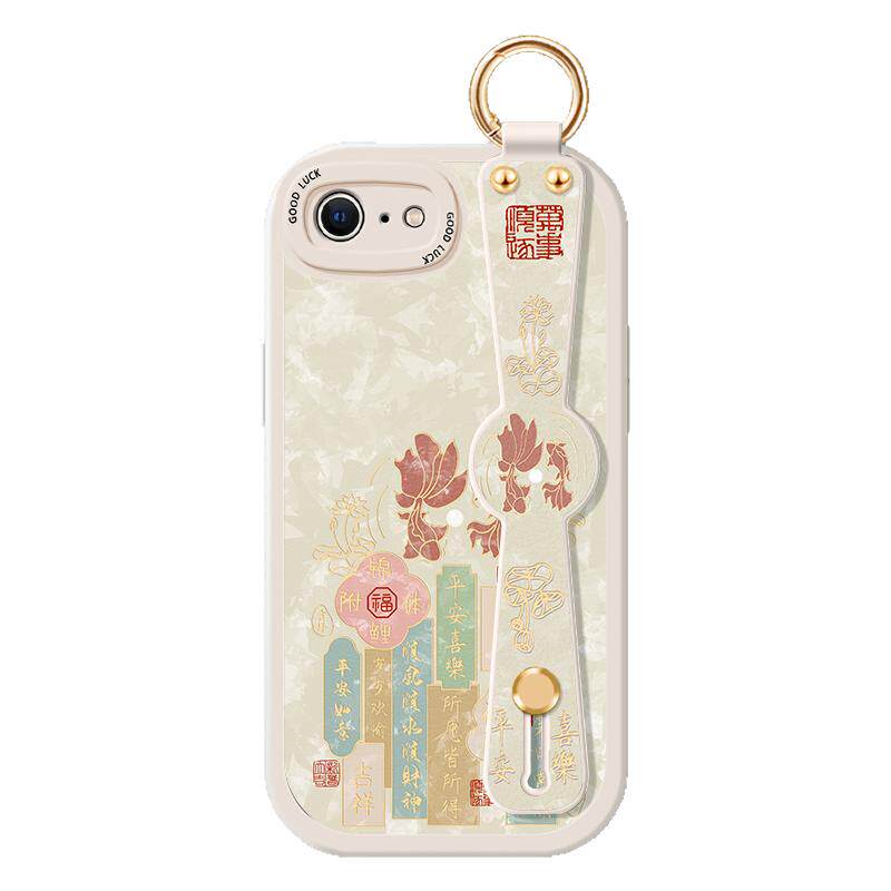 苹果6手机壳iPhone6S腕带小羊皮6PLUS保护套女SPlus硅胶背带斜挎ipone支架国风软壳sp六ip防摔p全包SP挂绳i6