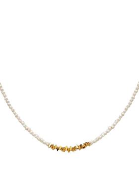 小粒天然珍珠项链复古法式颈链