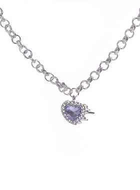 超闪紫水晶甜美ins冷淡风女项链