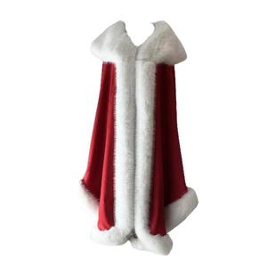 斜塘衣庄原创国风披风红色毛领汉服斗篷秋冬女加厚【红娘子】