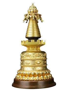 西行人 慧宝佛具新品噶当塔B款纯铜舍利佛塔供品佛堂桌面摆件装藏