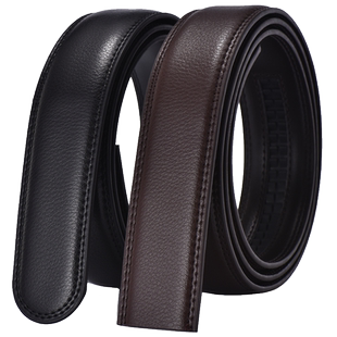 真皮无扣皮带不带扣3.5cm牛皮腰带身无头带条自动扣无扣带身3.0CM