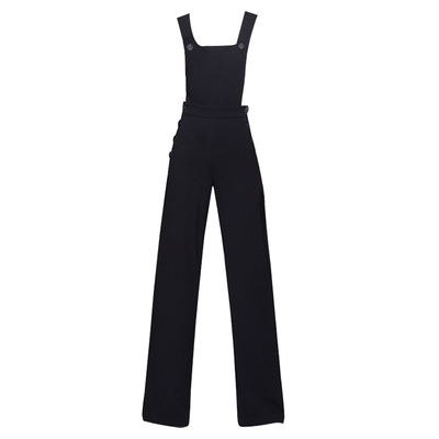 休闲高腰长裤黑春秋背带长裤