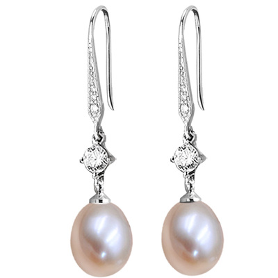 天然珍珠s925纯银耳环真淡水女友