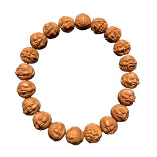 18罗汉小尺寸猴头手串高端男士文玩精雕精品十八罗汉橄榄核雕