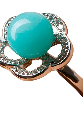 苏幕水晶天河石甜美蒂芙尼蓝戒指