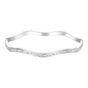 周大生足银S990碎碎冰手镯女实心镯子轻奢风情人节生日礼物送女友