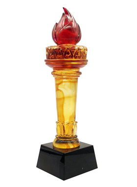 琉璃水晶优秀员工纪念品定制刻字