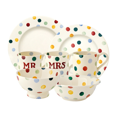 emma波点系列餐具釉下彩