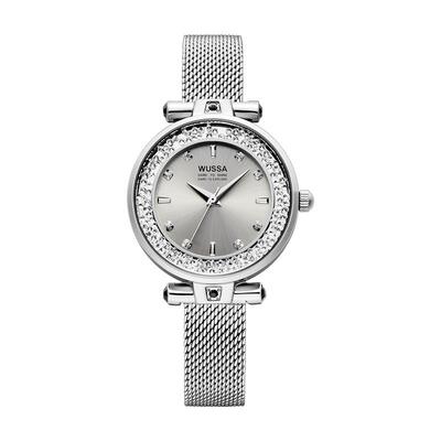 WUSSA流沙满钻小表盘石英女表
