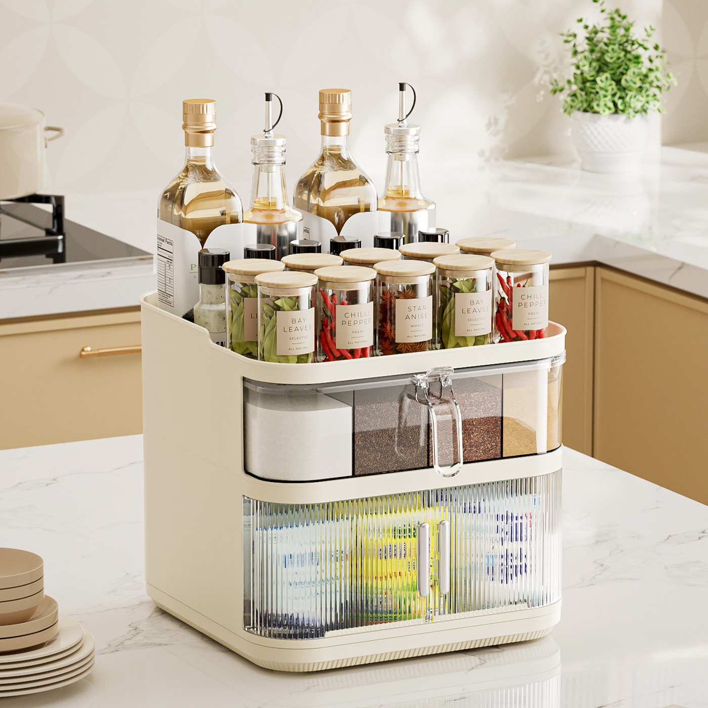 多功能调料置物架多层厨房台面盐酱油瓶罐调味料收纳用品家用大全