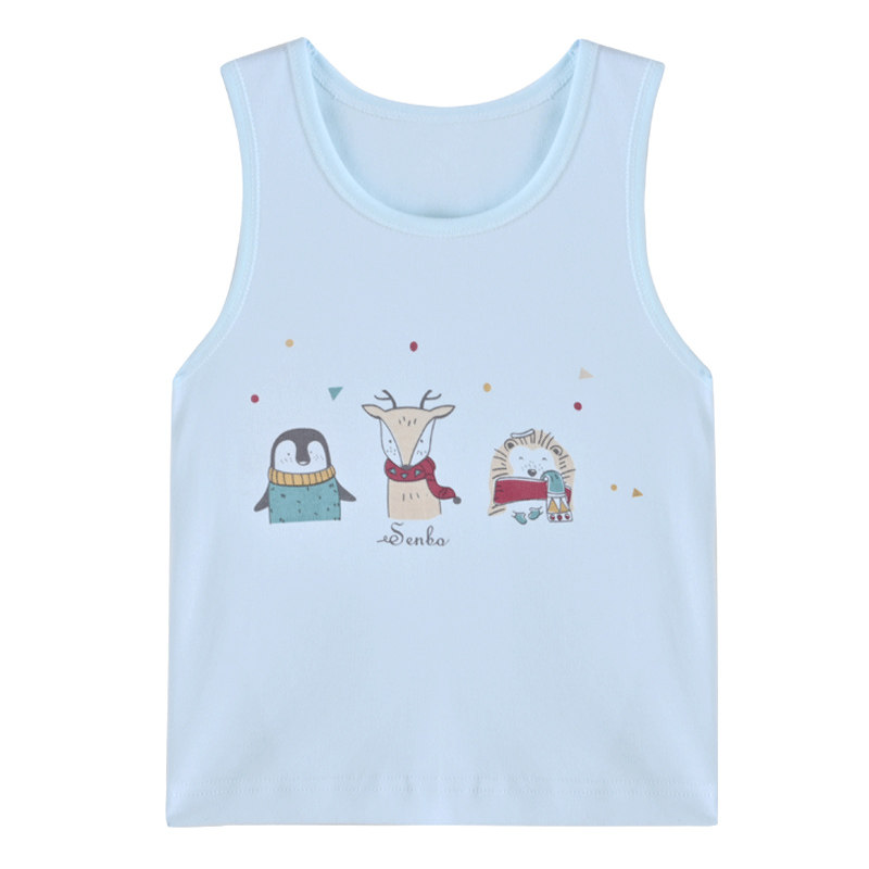 圣宝度伦儿童背心纯棉内穿男童春秋小坎肩宝宝空调服上衣小背心