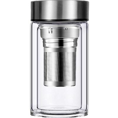 双层茶水分离高硼硅玻璃杯